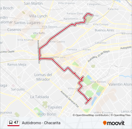 47 Colectivo Line Map