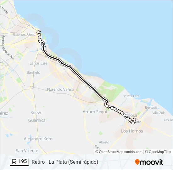 195 Colectivo Line Map