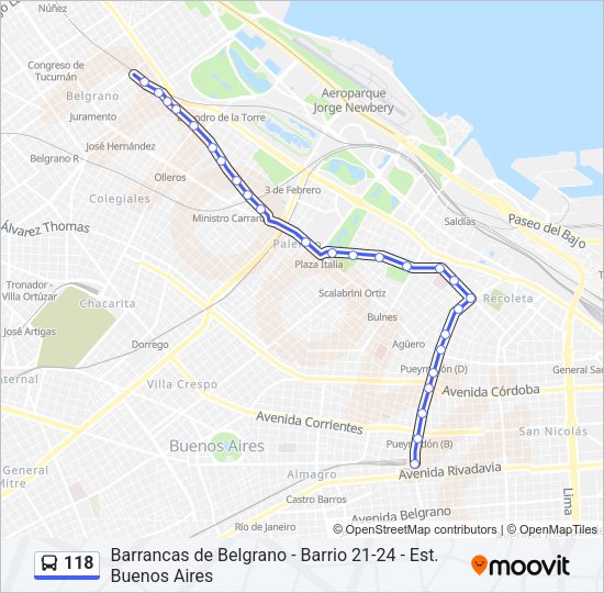 118 Colectivo Line Map