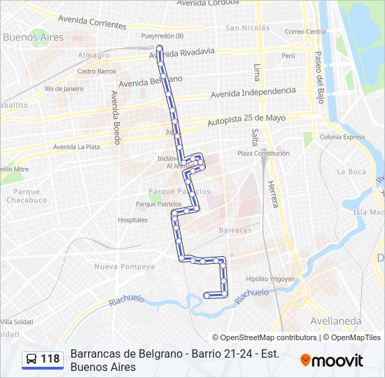 118 Colectivo Line Map