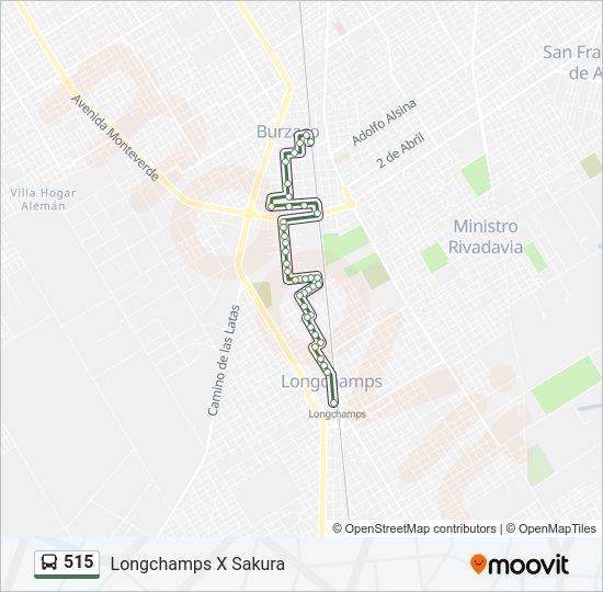 Mapa de 515 de Colectivo
