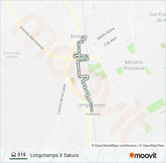 515 Colectivo Line Map