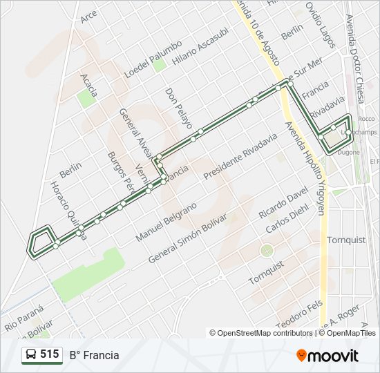 Mapa de 515 de Colectivo