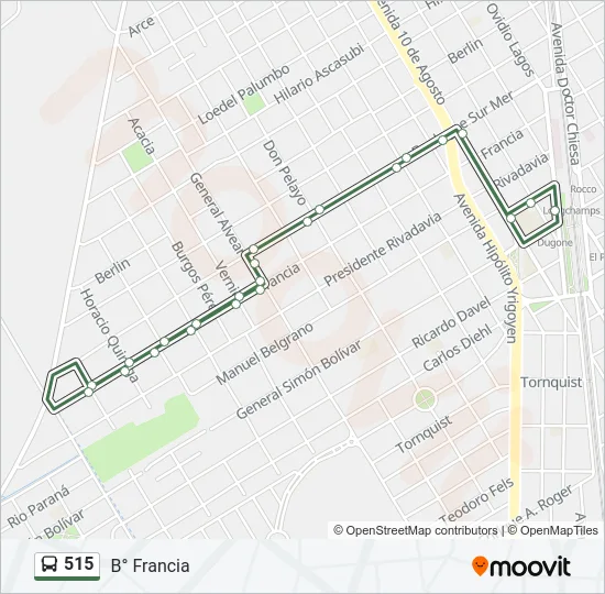 515 Colectivo Line Map