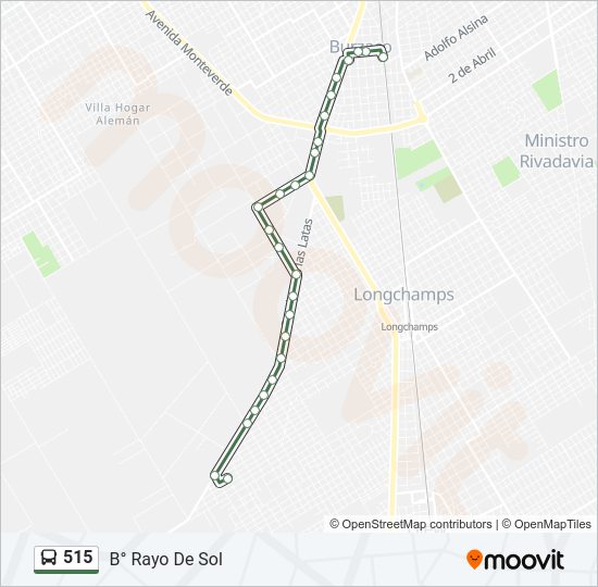 Mapa de 515 de Colectivo