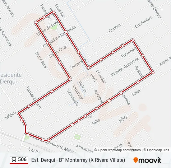 506 Colectivo Line Map
