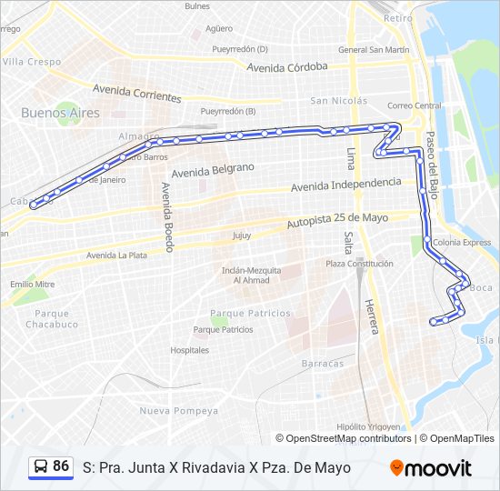 Mapa de 86 de Colectivo