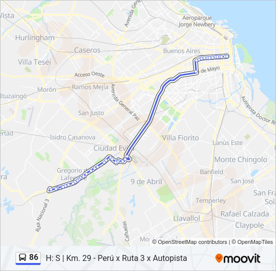 Mapa de 86 de Colectivo