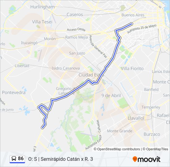 Mapa de 86 de Colectivo