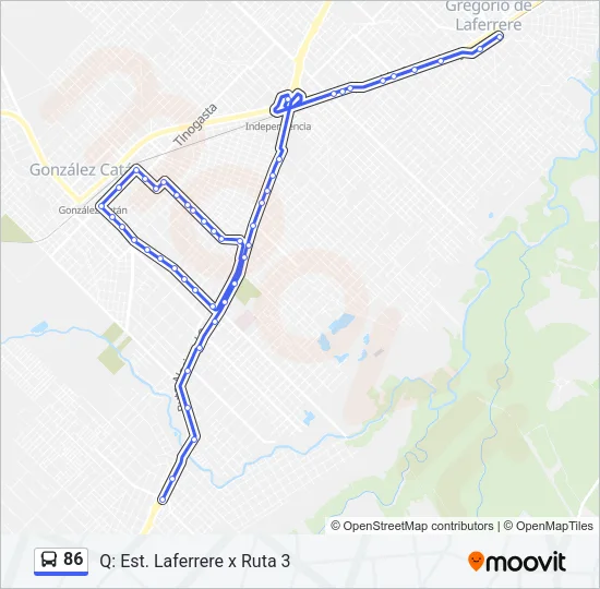 86 Colectivo Line Map