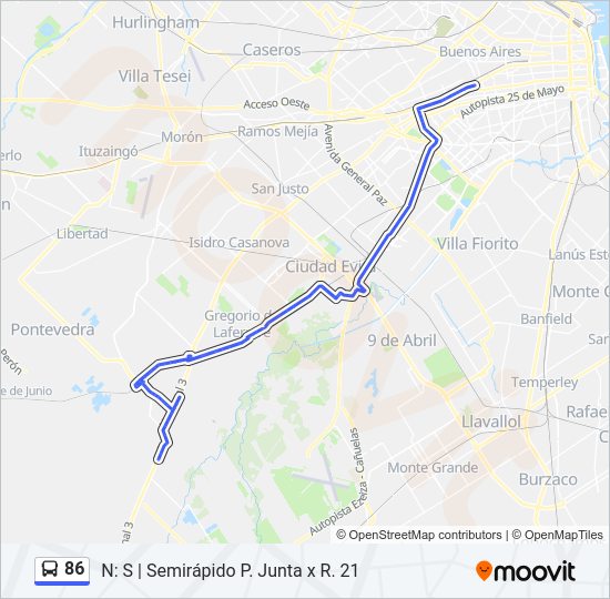 Mapa de 86 de Colectivo