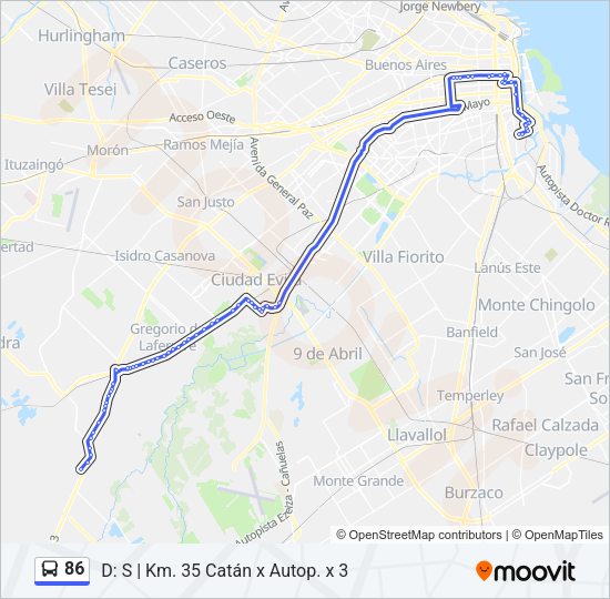 Mapa de 86 de Colectivo