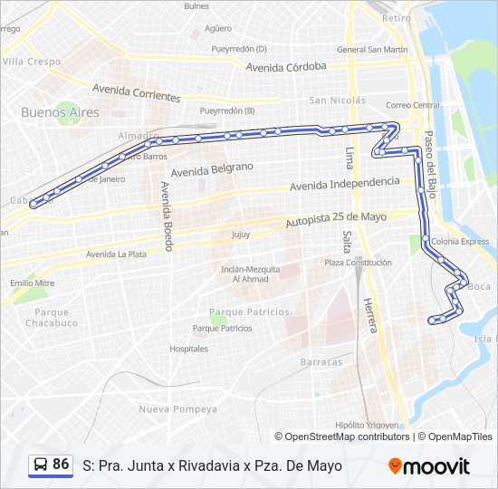 Mapa de 86 de Colectivo