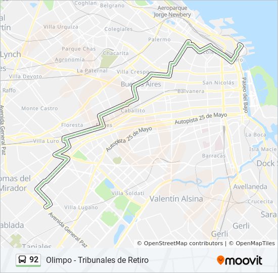 Ruta A Horarios Paradas Y Mapas Tribunales De Retiro Actualizado | My ...