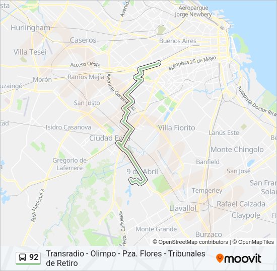 Mapa de 92 de Colectivo