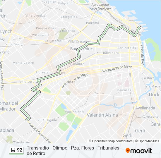 Mapa de 92 de Colectivo