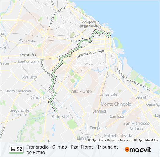 Mapa de 92 de Colectivo