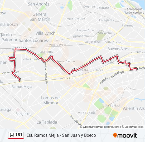 181 Colectivo Line Map