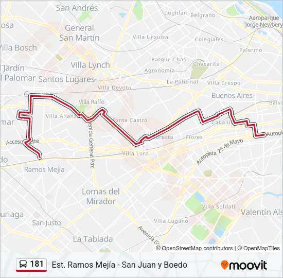 181 Colectivo Line Map