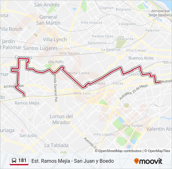 181 Colectivo Line Map