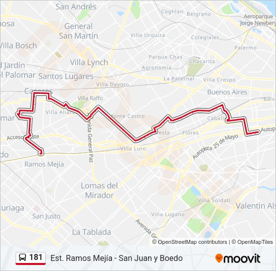 Mapa de 181 de Colectivo