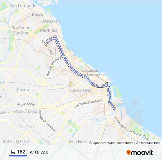 152 Colectivo Line Map