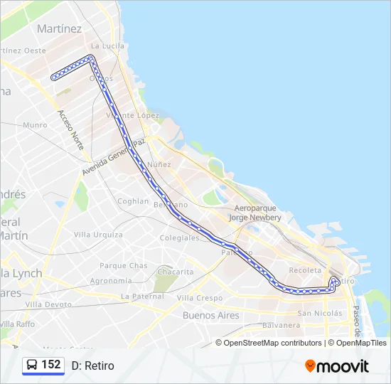 152 Colectivo Line Map