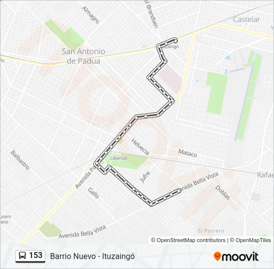153 Colectivo Line Map