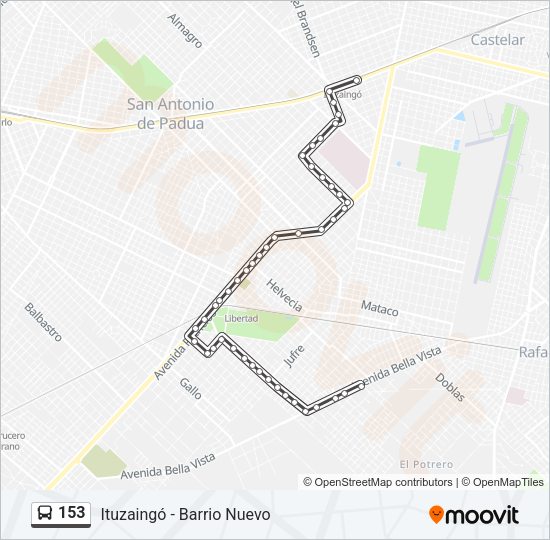 153 Colectivo Line Map