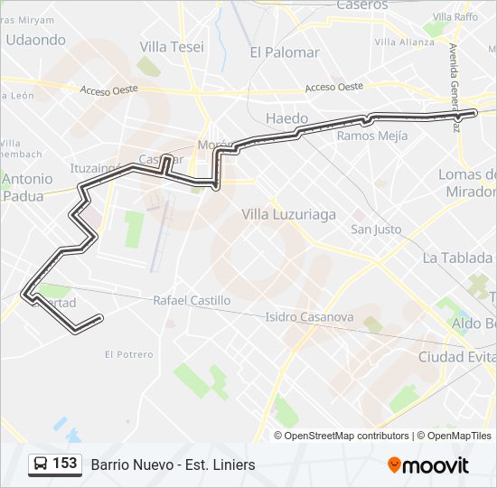 153 Colectivo Line Map