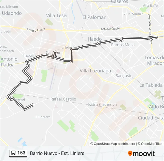153 Colectivo Line Map