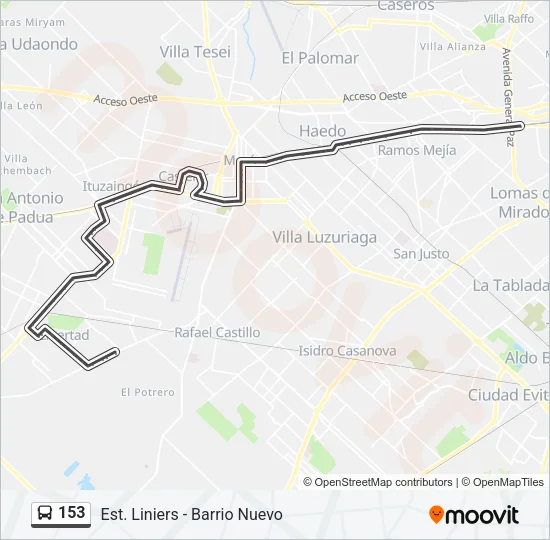 153 Colectivo Line Map