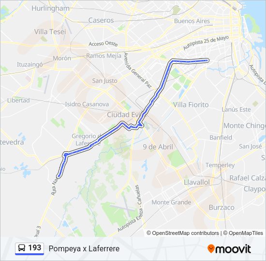 Mapa de 193 de Colectivo