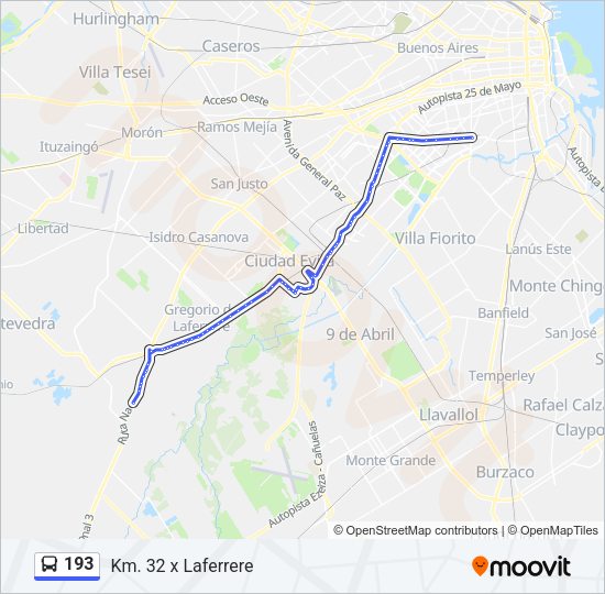 Mapa de 193 de Colectivo