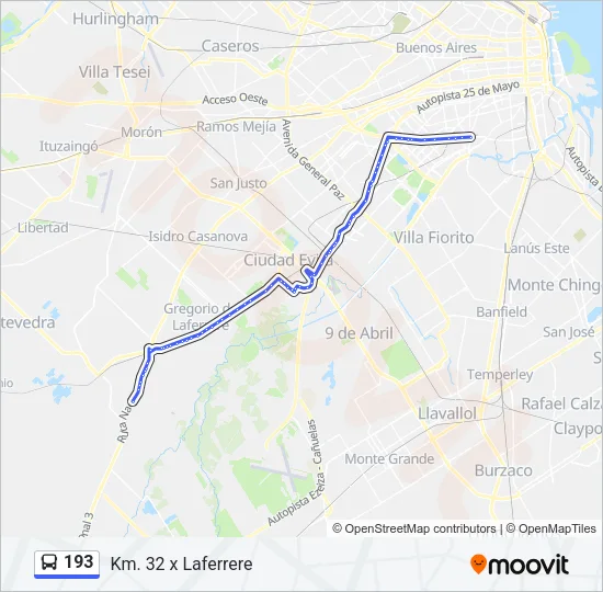 193 Colectivo Line Map