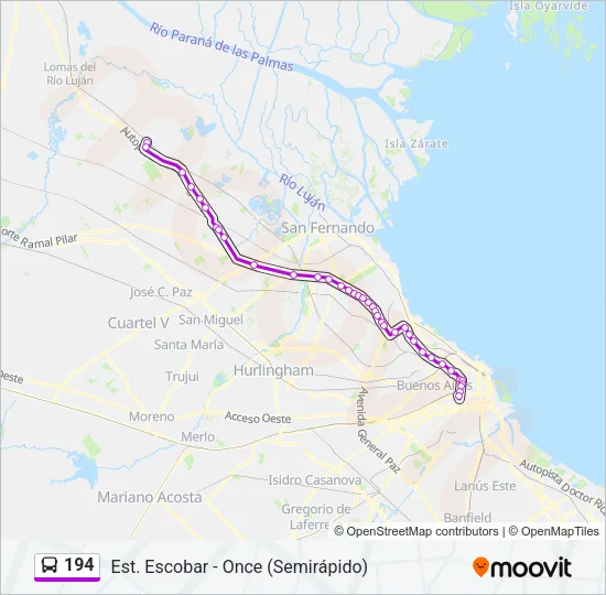194 Colectivo Line Map