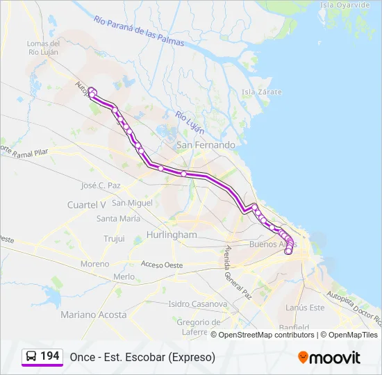 194 Colectivo Line Map