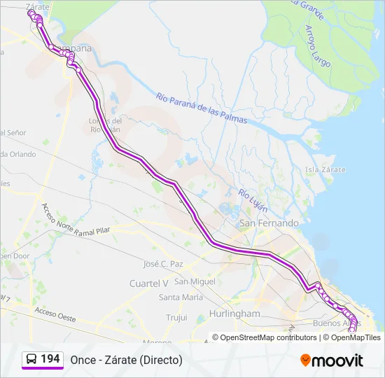 194 Colectivo Line Map