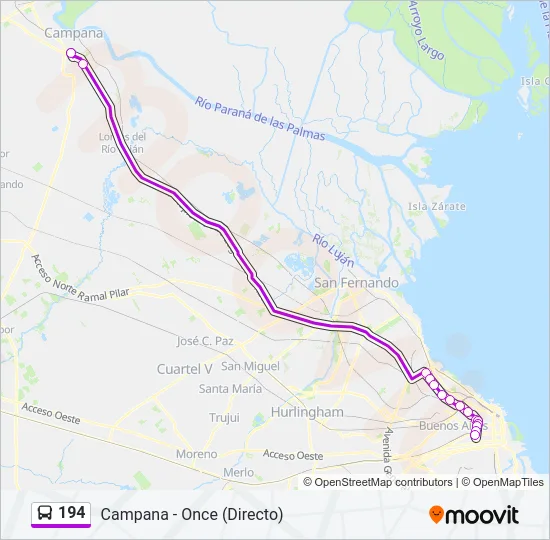 194 Colectivo Line Map