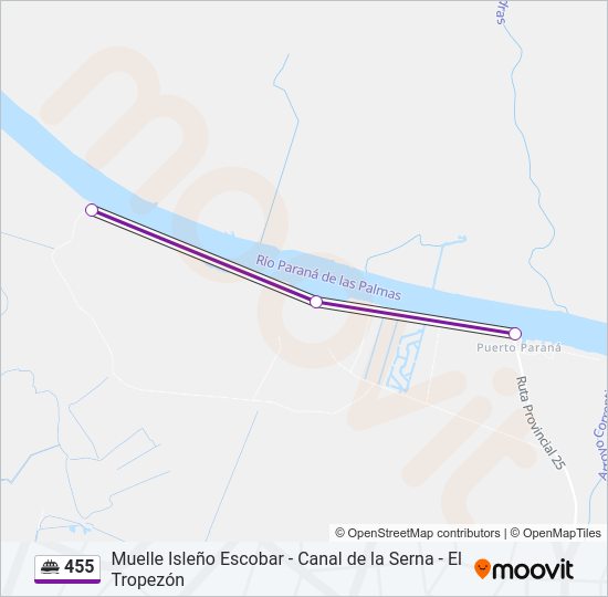 Mapa de 455 de ferry