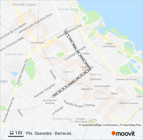 Mapa de 133 de Colectivo