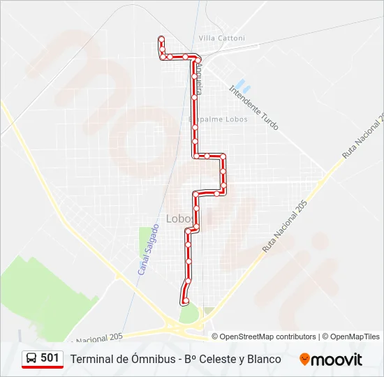 501 Colectivo Line Map