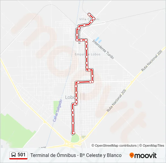501 Colectivo Line Map