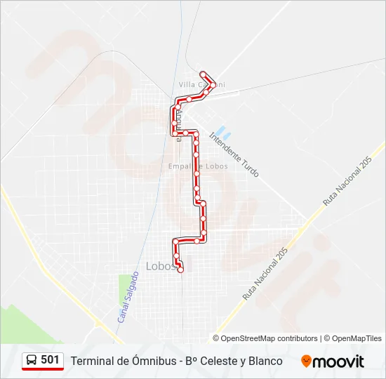 501 Colectivo Line Map