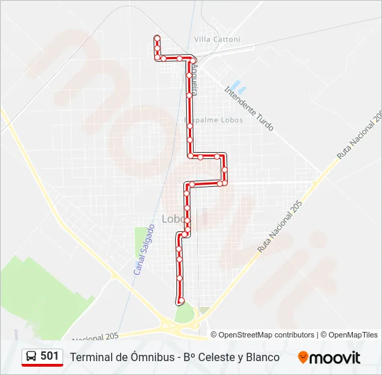 501 Colectivo Line Map