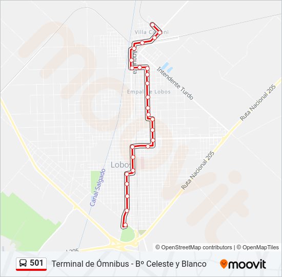 Mapa de 501 de Colectivo