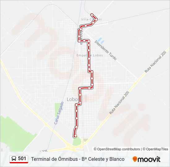 501 Colectivo Line Map