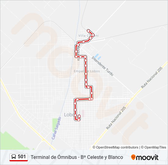 Mapa de 501 de Colectivo