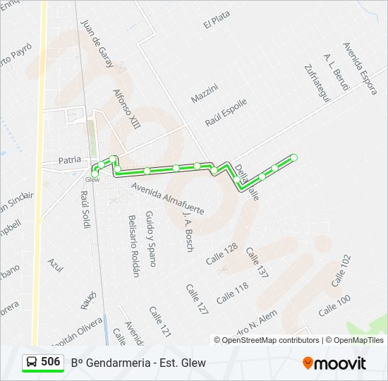Mapa de 506 de Colectivo