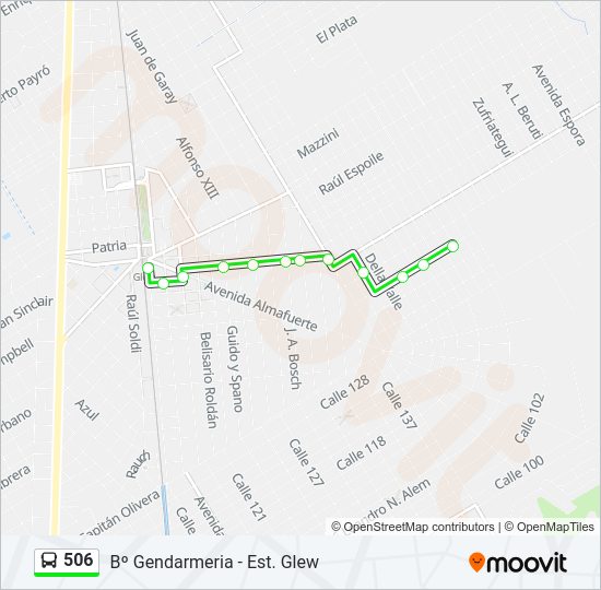 Mapa de 506 de Colectivo